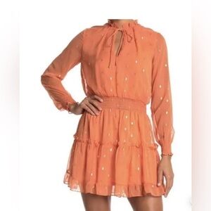 NRS Orange Ruffle Mini Dress